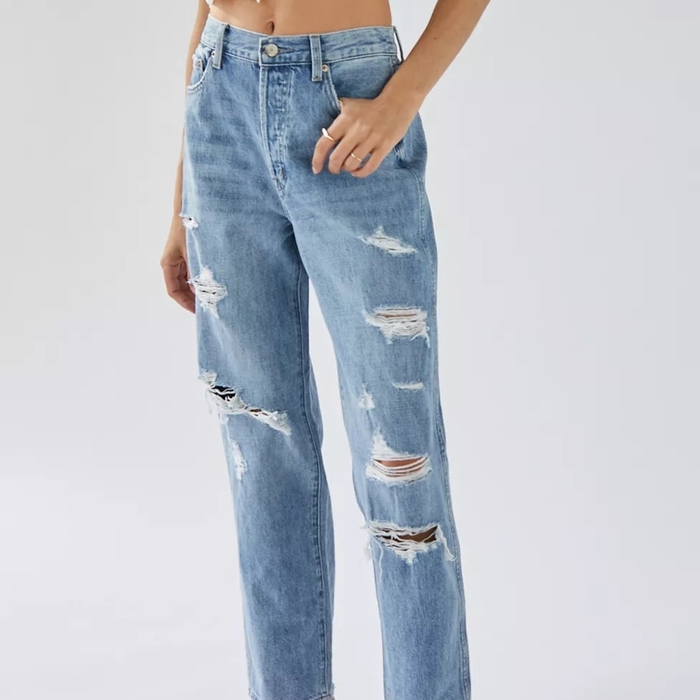 Pistola Jen Slouchy Boyfriend Jeans Primrose Distressed Size 32